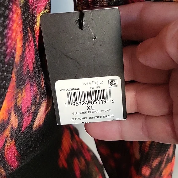 Guess Floral Mini Dress w/Leather Trim - Picture 8 of 10